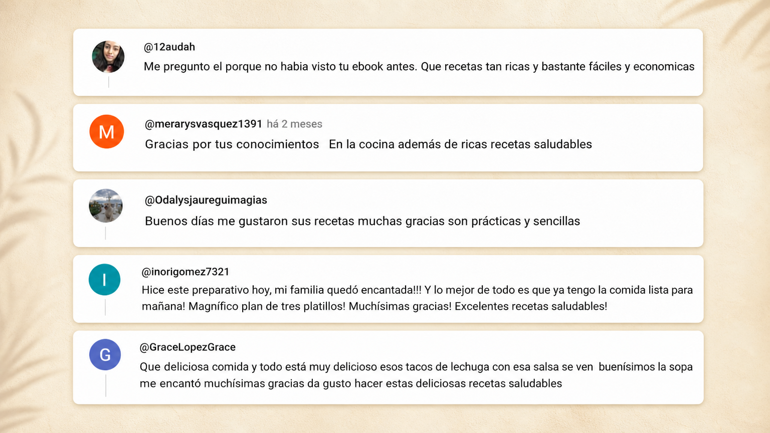 Comentarios de clientes que ya cocinan con el Kit